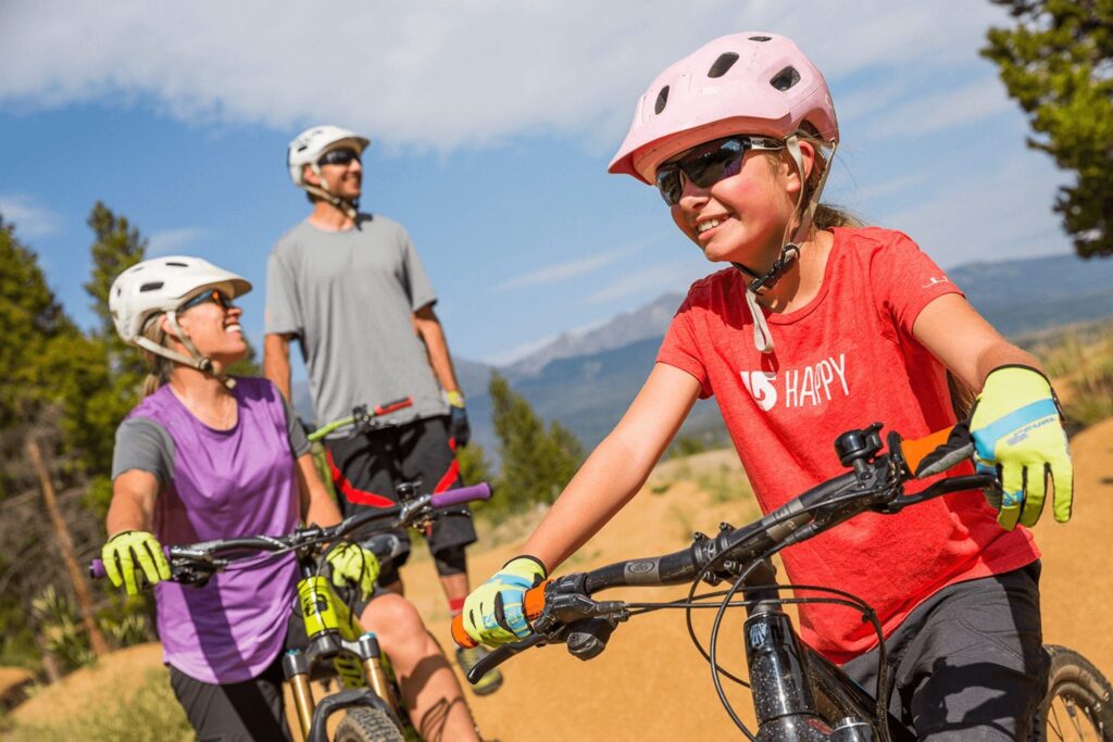Family bike ride in Breckenridge