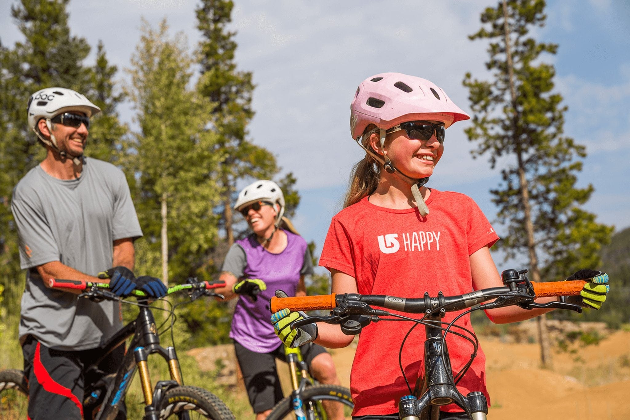 A family Mountain Biking in Breckenridge.