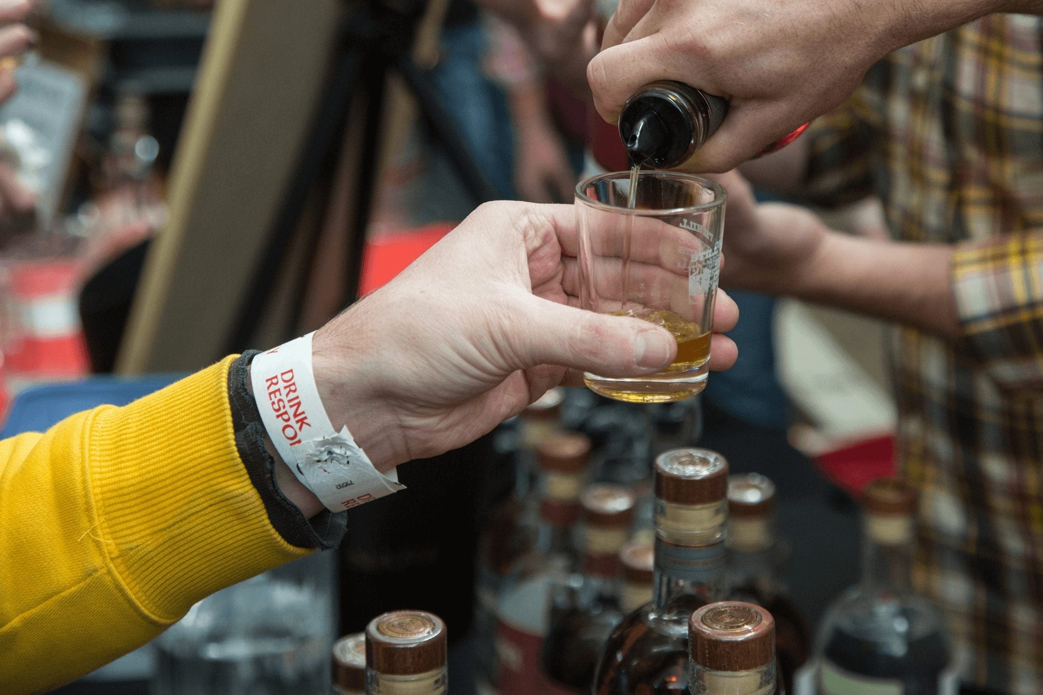Spirits being poured during the Breckenridge Craft Spirits Festival