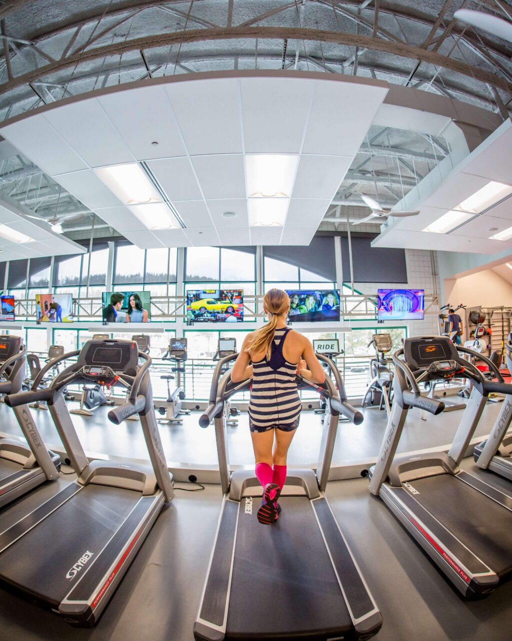 Runner on treadmill at the Breckenridge Recreation Center
