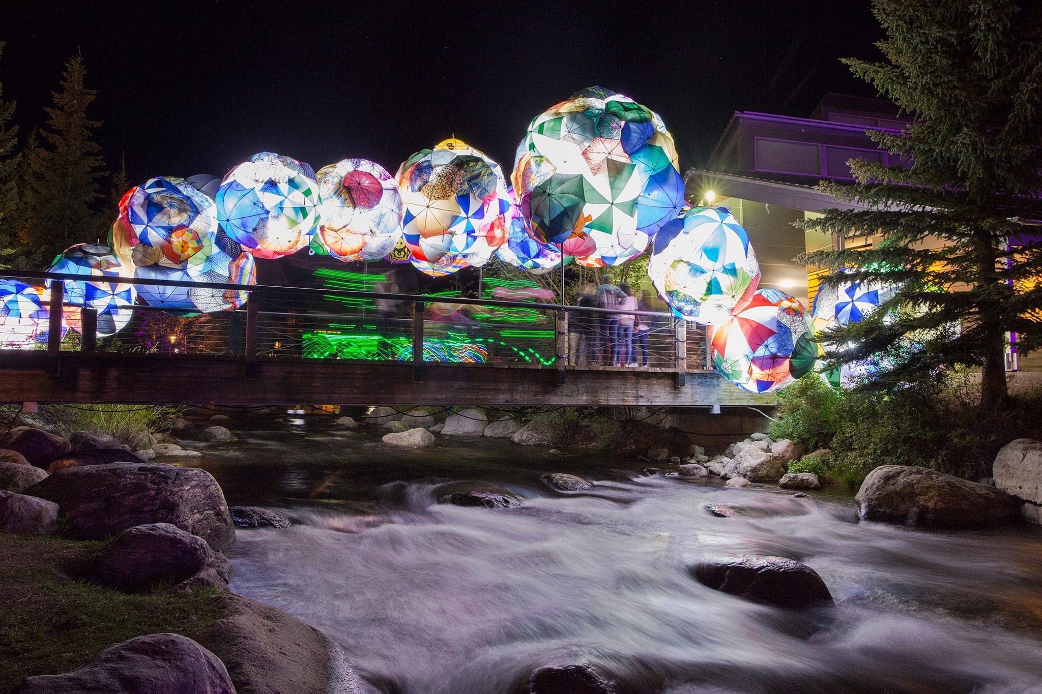 WAVE art instillation over the Blue River at the Riverwalk Center in Breckenridge