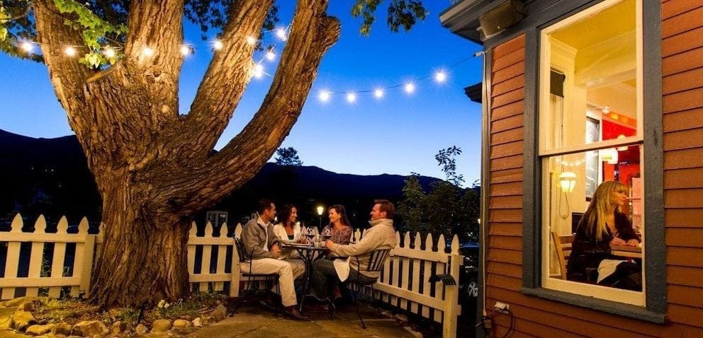 Outdoor dining at Twist in Breckenridge