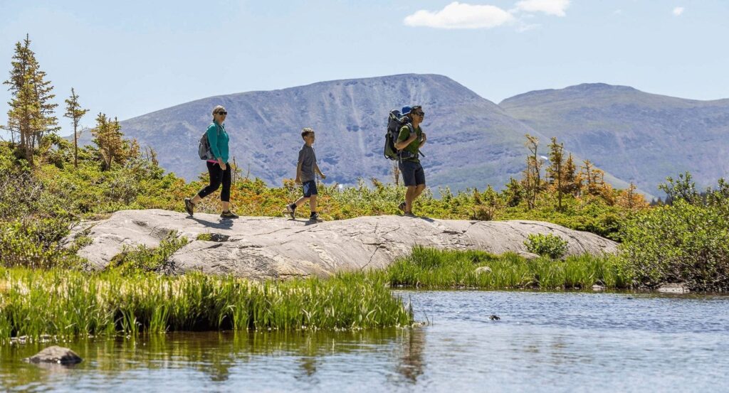 Summer hikers at mohawk lake