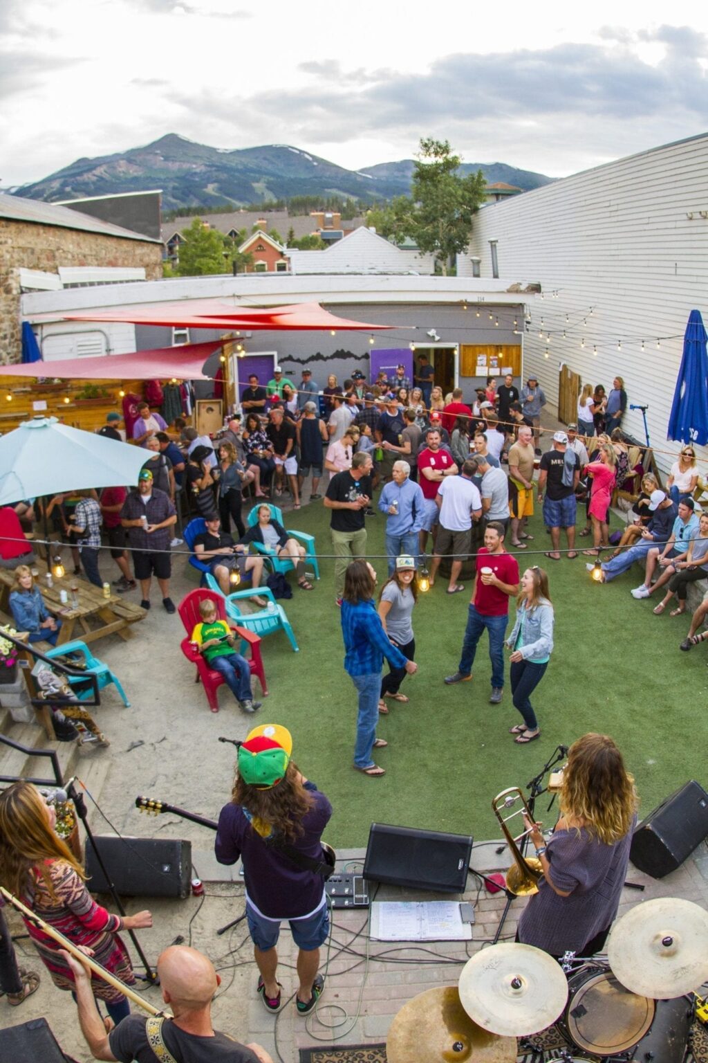 RMU Beergarden and crowd in Breckenridge
