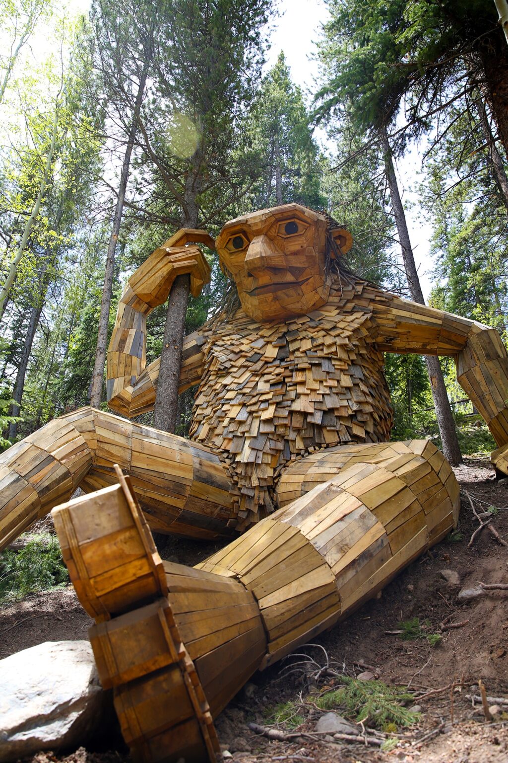 Breckenridge Troll wooden sculpture
