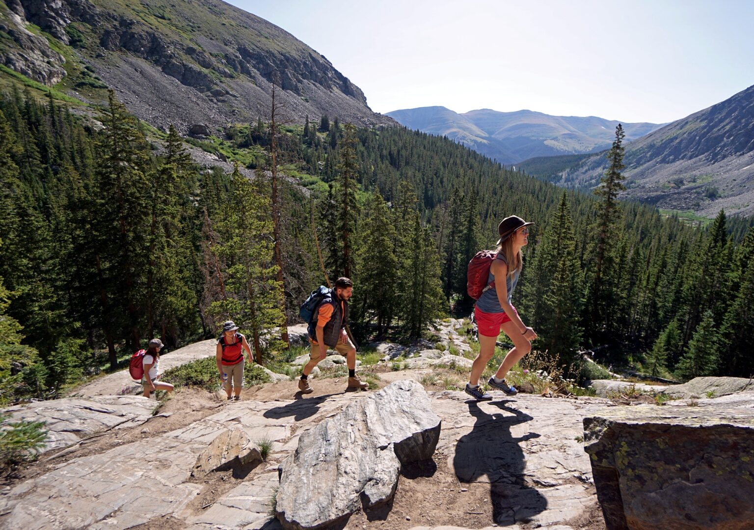 group hiking in Breckenridge
