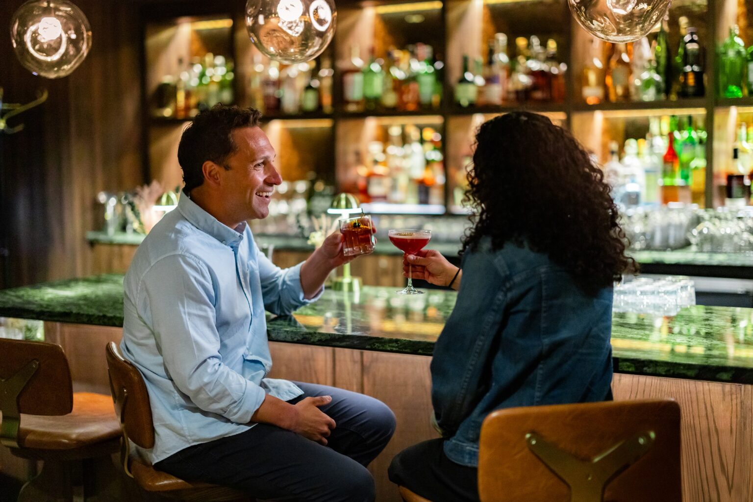 couple on a date at a Breckenridge bar