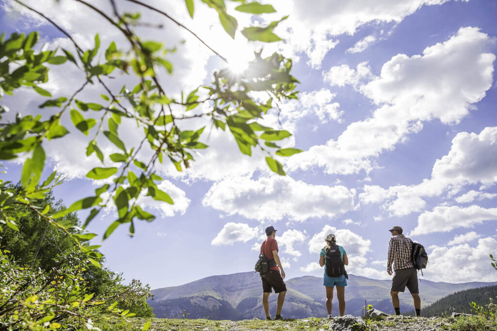 group hiking in Breckenridge, CO