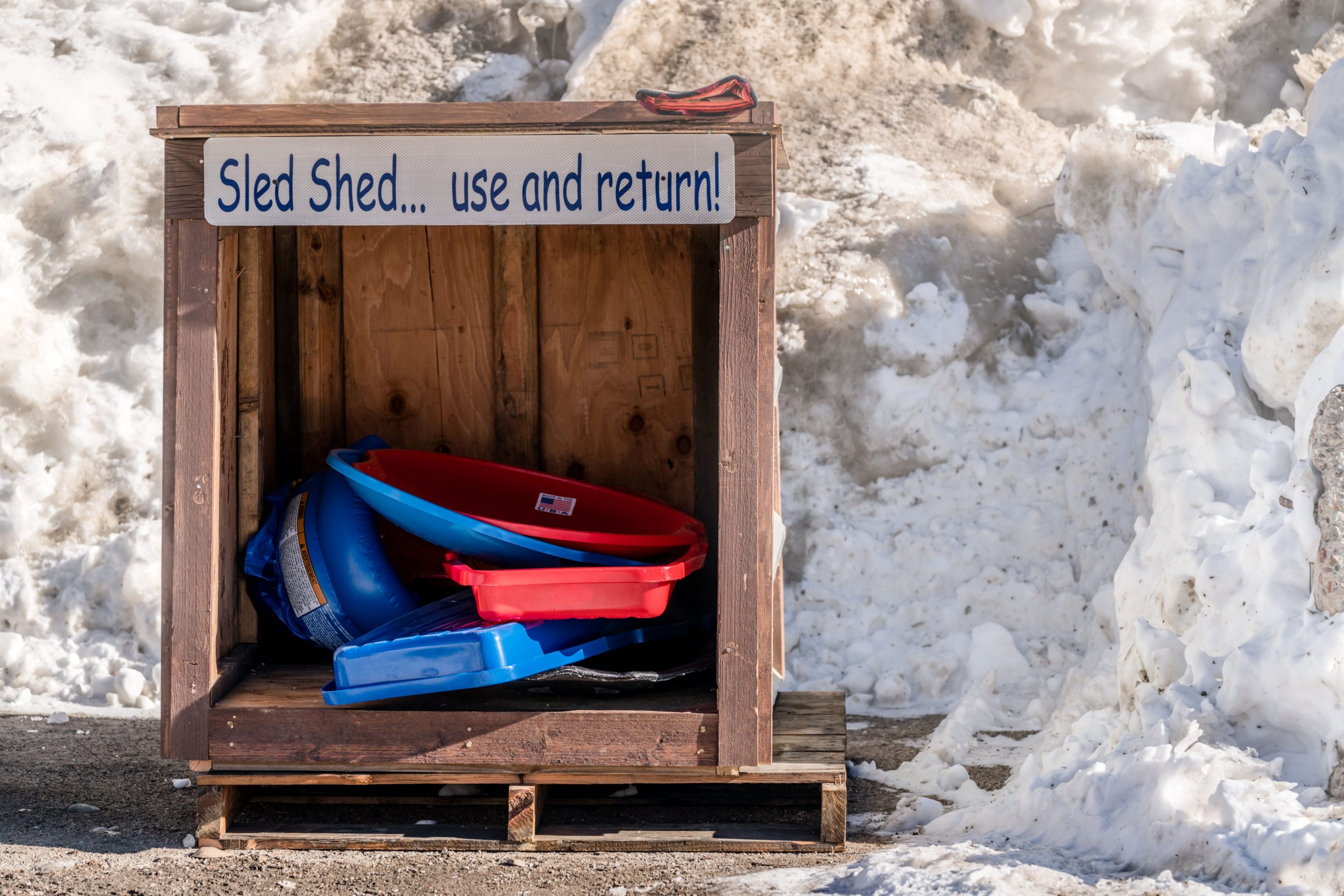 Sled Shed at the Runway sledding hill in Breckenridge