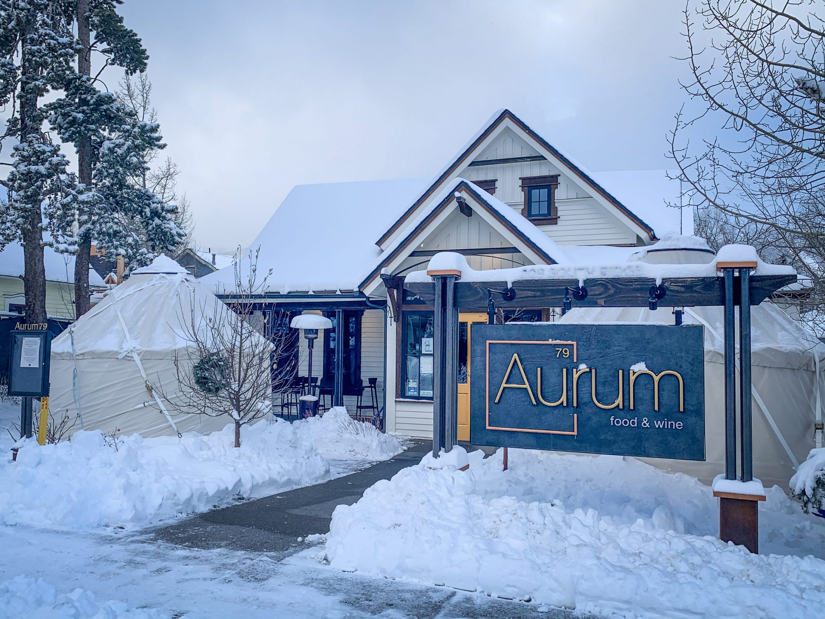 Aurum Breckenridge winter dining yurts
