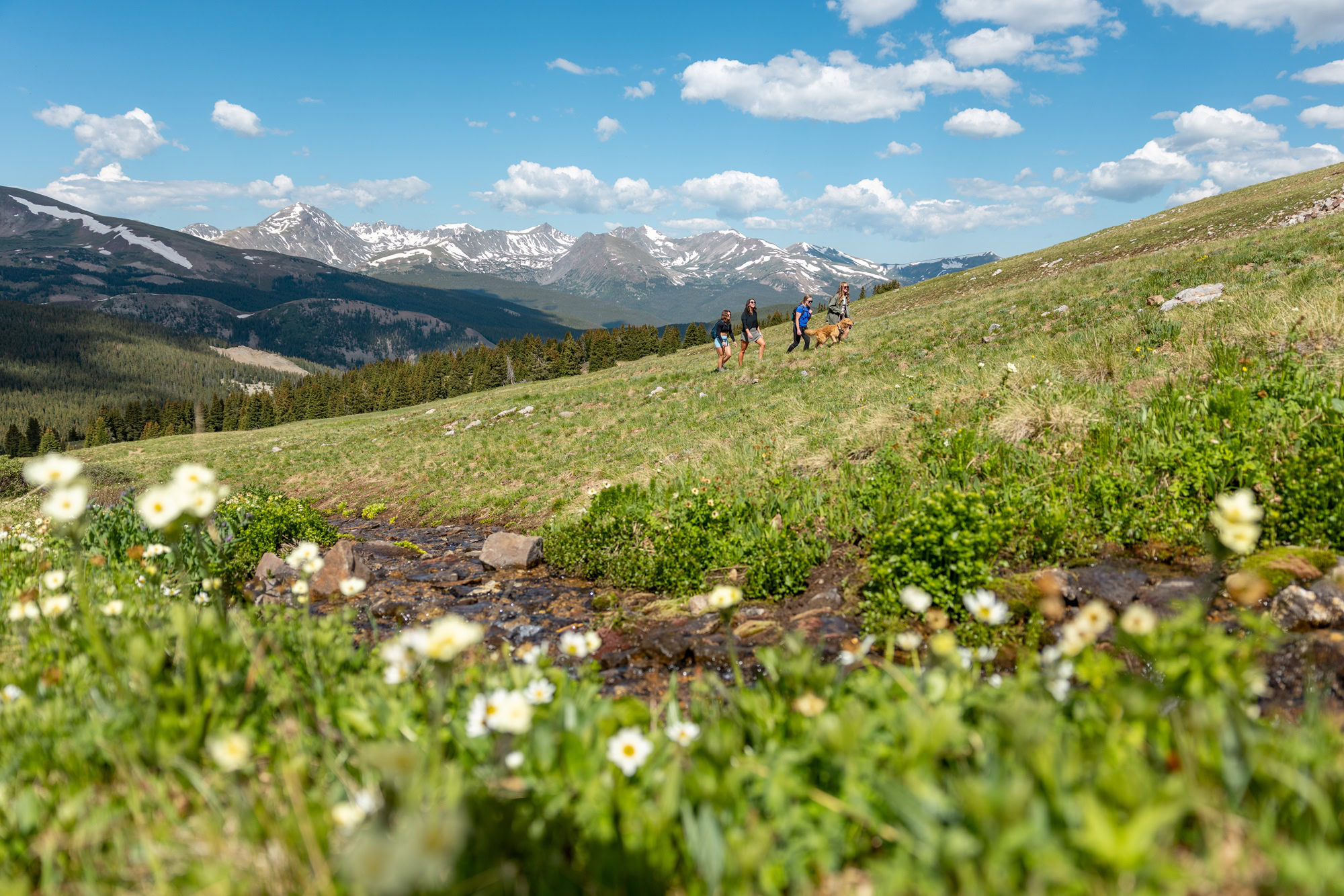 group hiking in Breckenridge